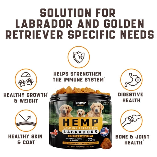 Calming Chews for Labradors with Valerian Root and Hemp Oil